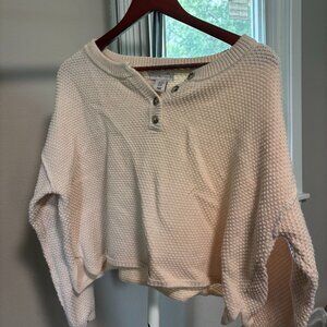 Sincerely Jules Cream Cropped Knit Sweater XS